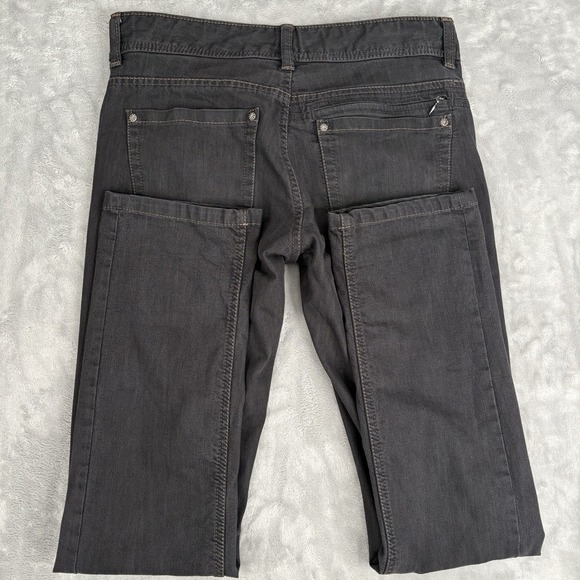 ATHLETA Women Frontier Jeans 30x31 Black Dark Denim Straight Leg Drawstrings - Picture 8 of 16